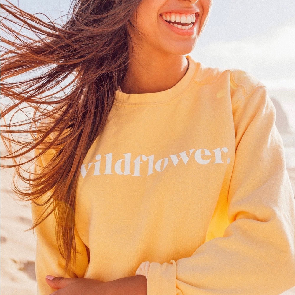Wildflower x Liana Mikah Butter Yellow Crew Neck Sweater